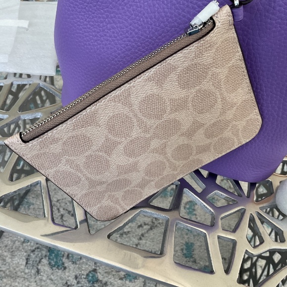 Coach Rowan Bucket Leather Bag Violet w Removable Zipper pouch NWT - Picture 16 of 16